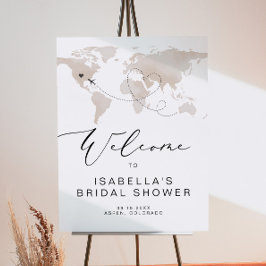 Sinal de Boas-Vindas de Chá de Noiva Temático de V