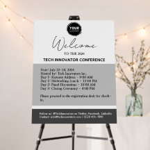 Sinal de boas-vindas de conferência ou seminário p