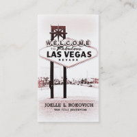 Sinal de boas-vindas de Las Vegas Cartão de visita