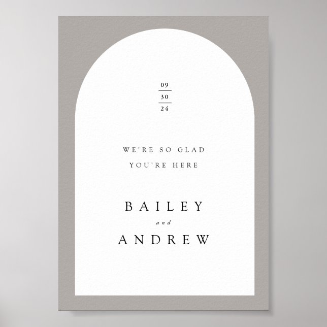Sinal de boas-vindas do Arch Wedding Poster (Frente)