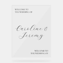 Sinal de Boas-vindas do Casamento Acrílico Limpo e