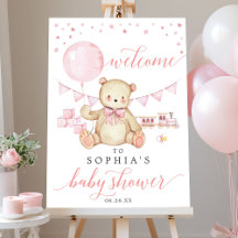 Sinal de boas-vindas do Chá de fraldas do Ursinho 