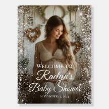 Sinal de boas-vindas do chá de fraldas elegante Fo