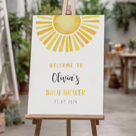 Sinal de boas-vindas do Chá de fraldas solar, chá 