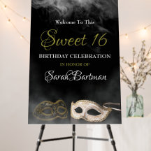Sinal de boas-vindas do Mascarada Sweet 16