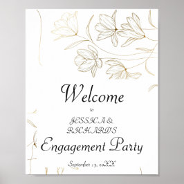 Sinal de boas-vindas do Poster do Noivado de flore