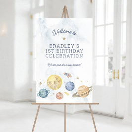 Sinal de boas-vindas do Poster do primeiro anivers