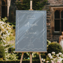 Sinal de Boas-vindas Dusty Blue Wedding
