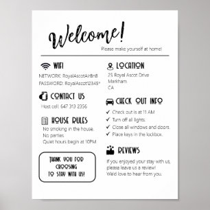 Sinal de boas-vindas Impressão, Papel Poster de va