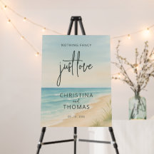 Sinal de Boas-Vindas para Casamento na Praia com F