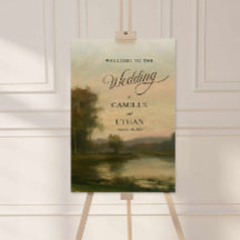 Sinal de Boas-Vindas para Casamento Paisagem Vinta