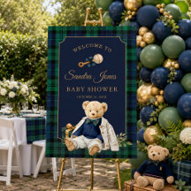 Sinal de Boas-Vindas para Chá de Bebê do Urso Tedd