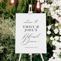 Sinal de Boas-Vindas para Jantar de Ensaios Preto 