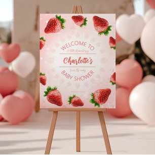 Sinal de boas-vindas Poster Chá de fraldas Strawbe