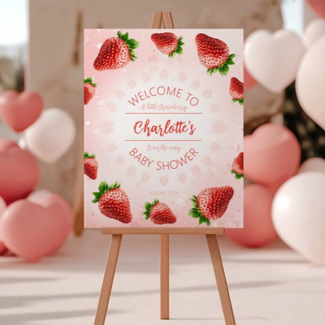 Sinal de boas-vindas Poster Chá de fraldas Strawbe (Criador carregado)