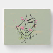 Sinal de caixa de madeira