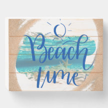 Sinal de caixa de madeira