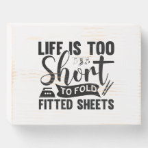 Sinal de Caixa de Madeira de Lençóis de Lavanderia