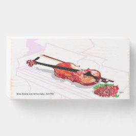 Sinal de Caixa de Madeira Piano com um Violino & R
