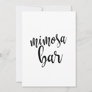 Sinal de Caligrafia Acessível para Bar de Mimosa