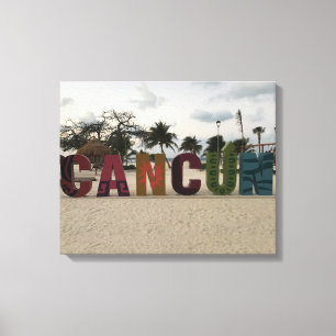 Sinal de Cancun - Playa Delfines, canvas de Méxic