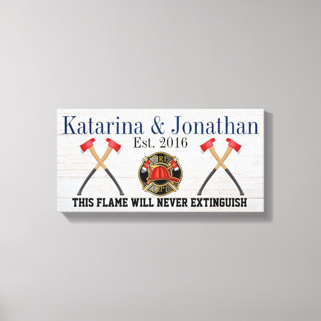 Sinal de Canvas de amor da FIREFIGHTER (Frente)