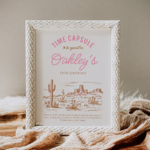 Sinal de Cápsula do Tempo da Cowgirl Festa ocide