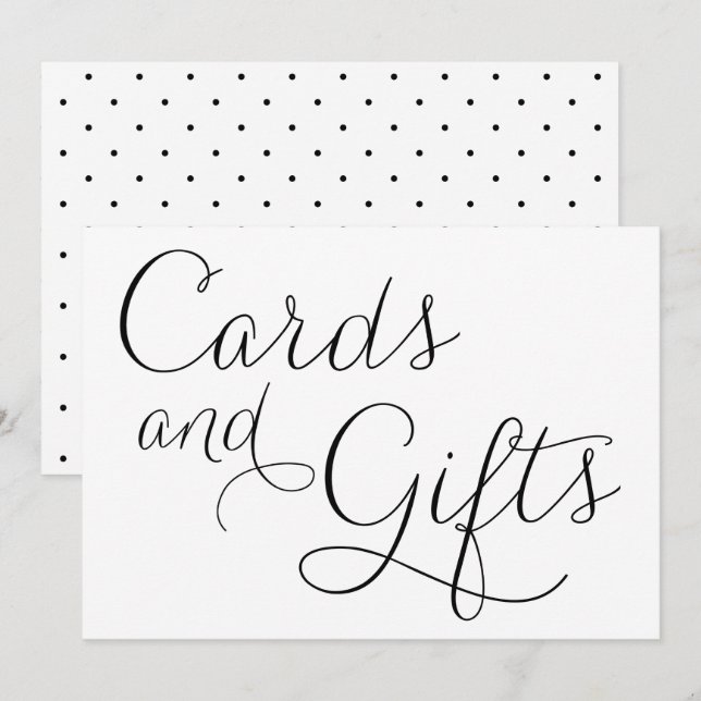 Sinal de Cartões e Presentes de Noiva com Letra Da (Frente/Verso)