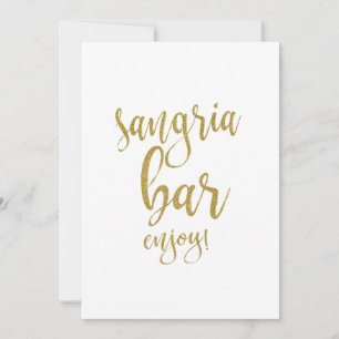 Sinal de Casamento Acessível Sangria Bar Dourado B