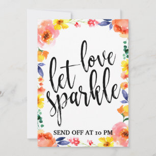 Sinal de Casamento com Floral Acessível Sparkler S