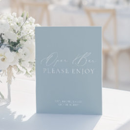 Sinal de Casamento de Bar Aberto Azul e Branco Dus