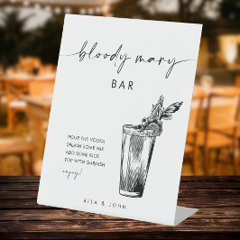 Sinal de Casamento de Bar Bloody Mary Chic Moderno