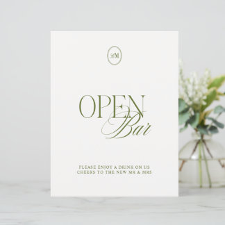 Sinal de Casamento de Barra Aberta em Verde Oliva