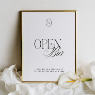 Sinal de Casamento de Barra Aberta Preto Clássico