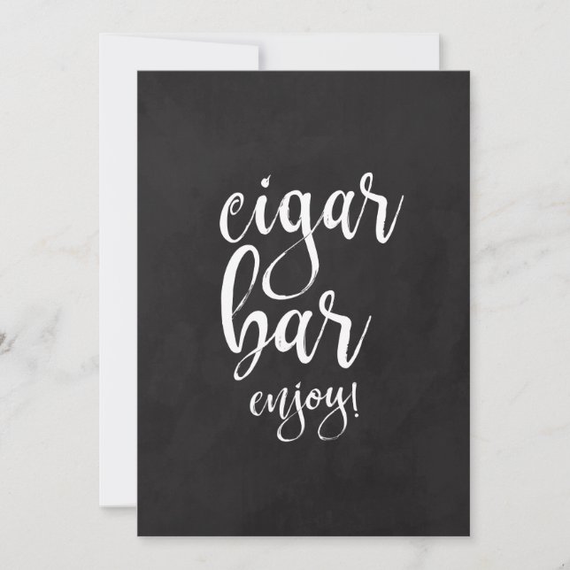 Sinal de Casamento de Giz Barato Cigar Bar (Frente)