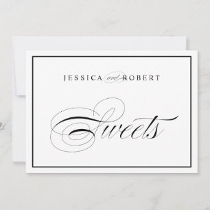 Sinal de Casamento de Sweets de Script Branco e Pr