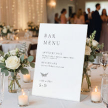 Sinal de Casamento do Menu Elegante Minimalista do