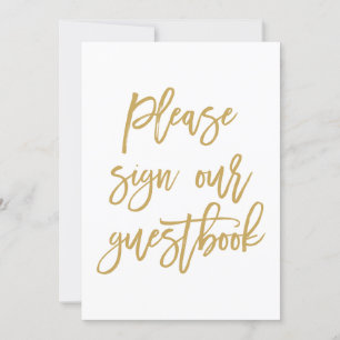 Sinal de casamento dourado com letra à mão Chic Li