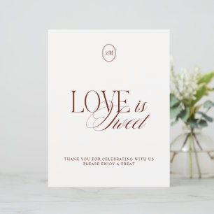 Sinal de casamento Elegant Rust O amor é Doce