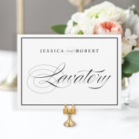Sinal de Casamento Elegante Fronteira Negra-Negra