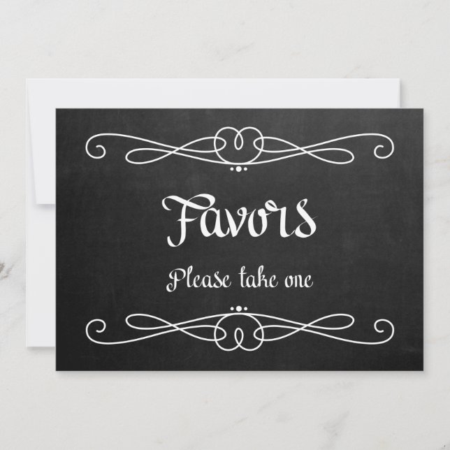 Sinal de Casamento Estilo Quadro Negro "Favor" (Frente)