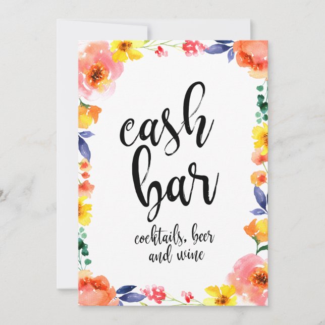 Sinal de Casamento Floral Boho Acessível em Barra  (Frente)