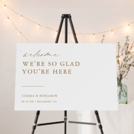 Sinal de casamento mínimo Dourado moderno L300