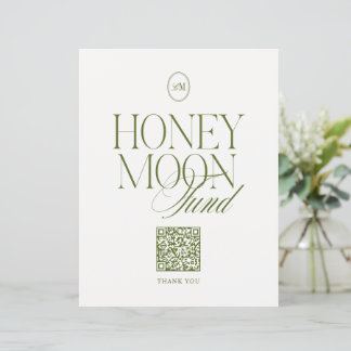 Sinal de Casamento QR Fundo de Lua de Mel Verde Ol