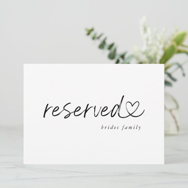 Sinal de Casamento Reservado Minimalista Moderno (Em pé/Frente)