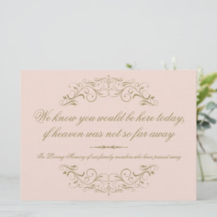 Sinal de casamento vintage em tons de blush com tr