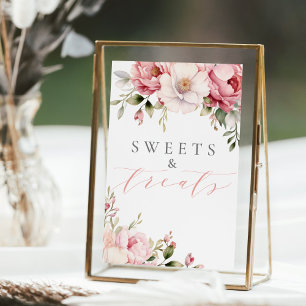 Sinal de Chá de fraldas Floral Rosa Elegante