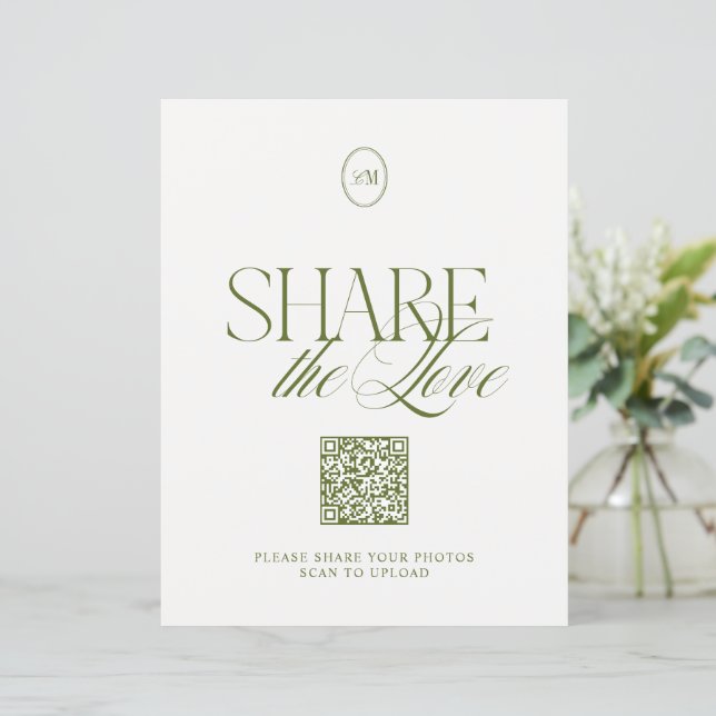 Sinal de Código QR de Compartilhe o Amor em Verde  (Em pé/Frente)
