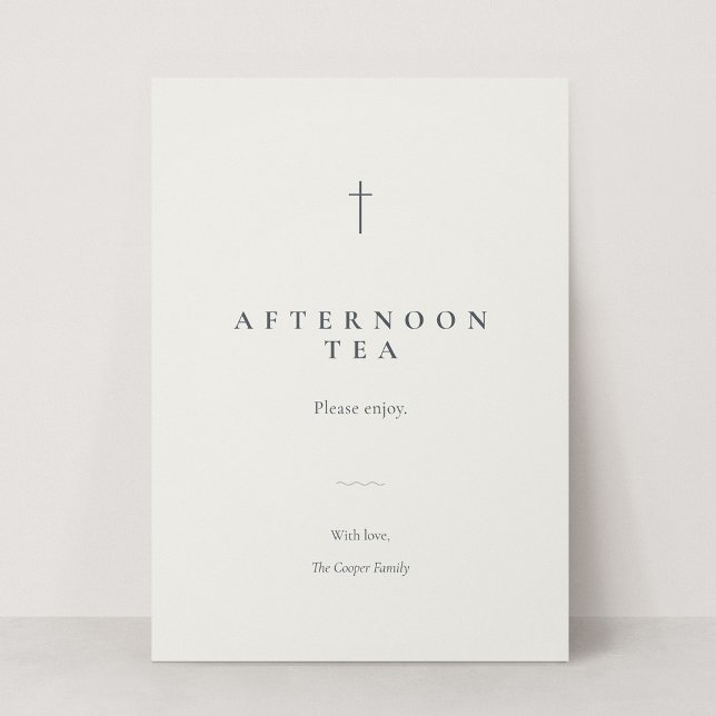 Sinal de Comida ou Buffet de Evento Religioso Grac (Grace | Stone - 5x7 Buffet Label Sign (Afternoon Tea Placeholder))