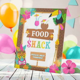 Sinal de Comida Tropical de Luau Havaiano